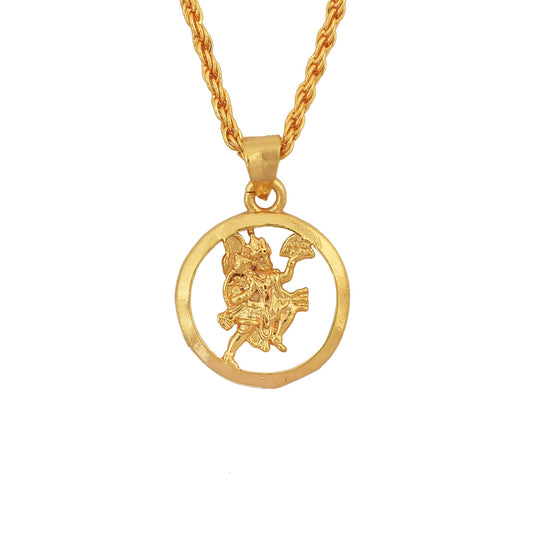 Gold plated Bajrang bali chain pendant