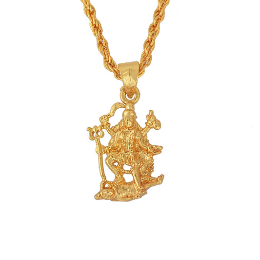 Gold plated, Maa Durga, Maa Kaali, Maa Chandi chain pendant necklace(PCAN2393)