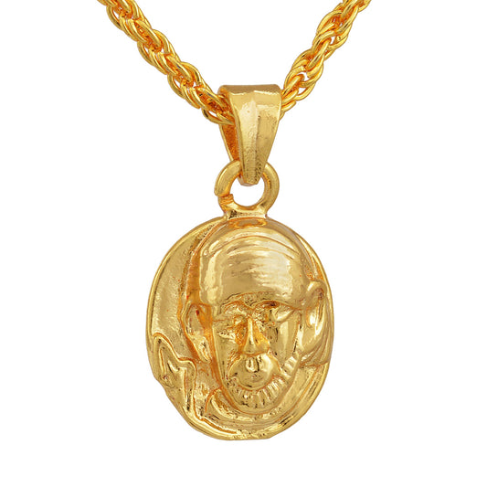 Gold plated Brass, Shirdi Sai Baba, Simple, small and sober, stylish Pendant