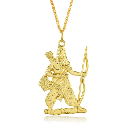 Brass Gold Reversible Shri Ram pendant (PCDM3738)