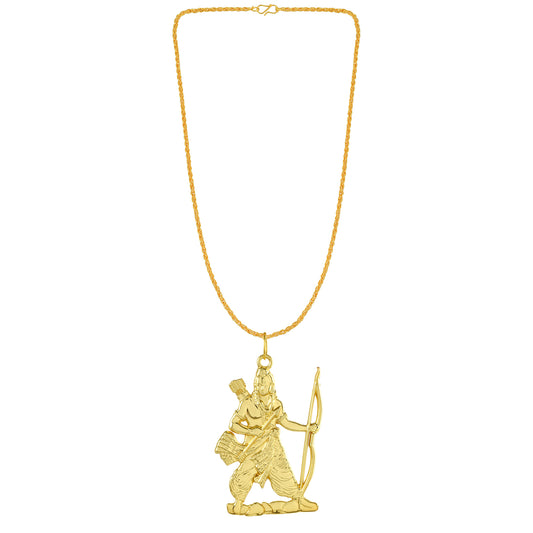 Brass Gold Reversible Shri Ram pendant (PCDM3738)