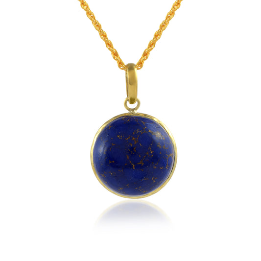 Micron Gold Original Afghani Natural Lapis Lazuli  Pendant (PCDM3751)