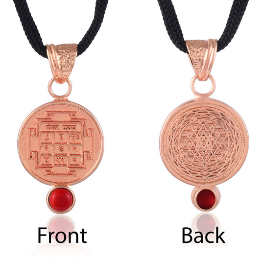 Pure Copper Mangal grah Raksha Kawach pendant with real Munga (PCDM3824)