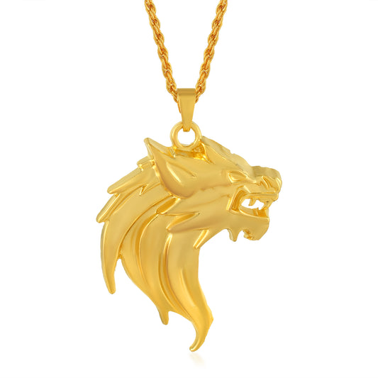 Micron 24KT Gold Wolf head pendant (PCGS5990)