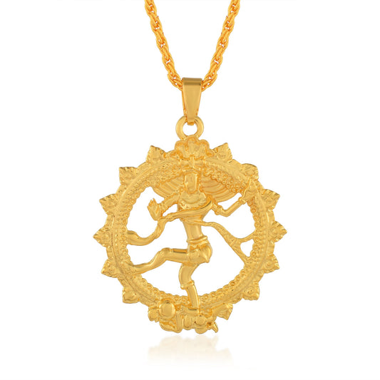 Brass Goldplated Shiva Nataraj Tandav pose Fashion chain Pendant