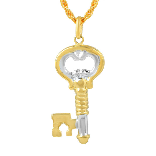 Brass Two tone Goldplated Key design Fashion Pendant