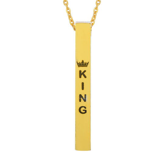 Brass Goldplated Bar shape King Fashion pendant