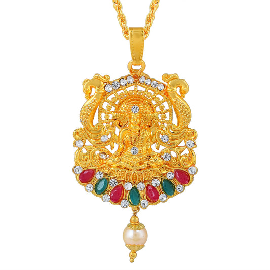 Brass Gold plated Handmade Lakshmi pendant