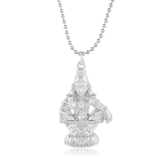 Silver plated Ayyappan Sabrinath Ayappa Iyappan Manikandan South India God pendant (PCKL0676)