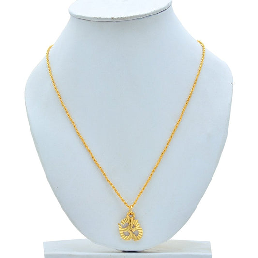 Gold plated Handcrafted filigree OM pendant with Chain