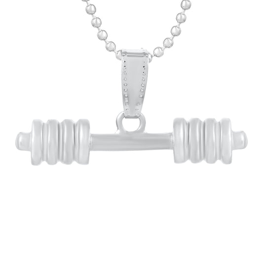 Stainless Steel Benchpress Weight Bar Dumbell Pendant Gym Jewellery