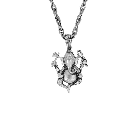 Silver plated Ganpati Ganesh chain pendant