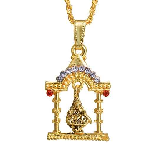 Gold plated Brass, Vighnharta Ganesh, Ganpati, small and sober, stylish Pendant