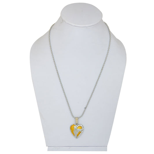 Silver plated Golden Enamel India in my Heart design Fashion pendant