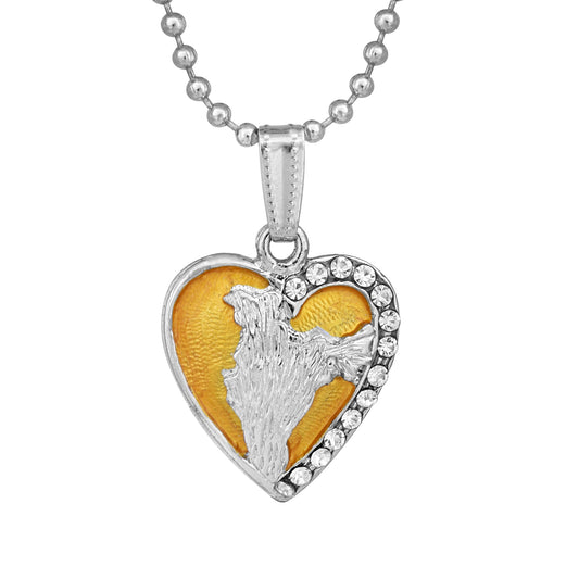 Silver plated Golden Enamel India in my Heart design Fashion pendant