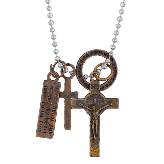 Bronze Crucifix Cross Pendant Christian jewellery