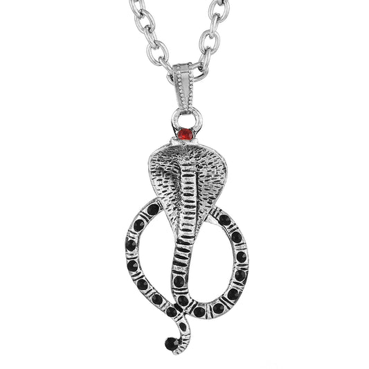 Silver plated black dots Snake serpent, Shivji Nag Dev pendant