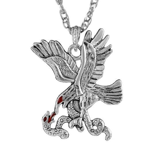 Silver plated Eagle hunting snake Fashion pendant