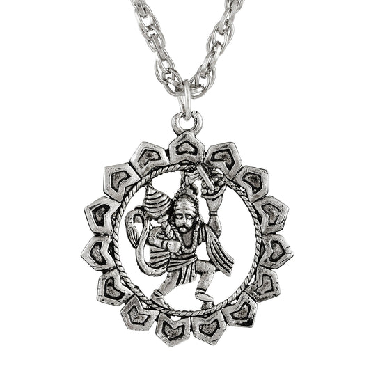 Silver plated Pawanputra Hanuman, Bajrang bali Pendant