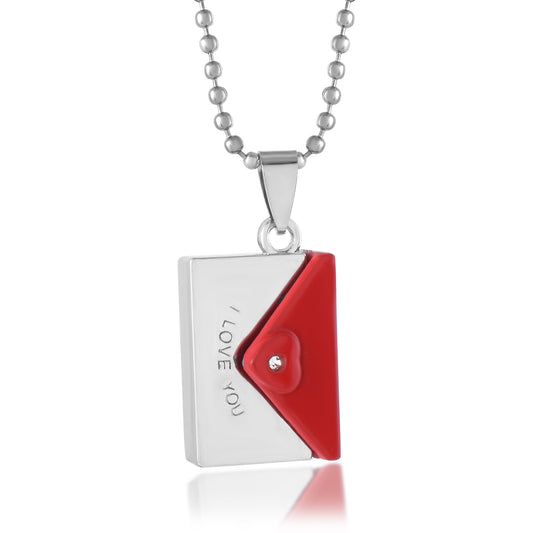 Silverplated Envelope Design Openable Love Proposal Fashion Pendant