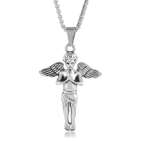 Brass Silver Angel Pendant (PCKL7542)