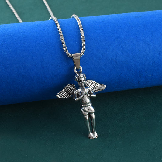 Brass Silver Angel Pendant (PCKL7542)