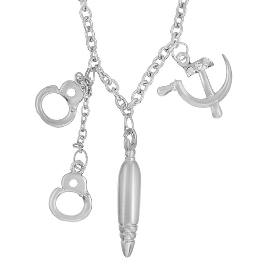 Stainless Steel Bullet, Handcuff and Labour Symbol Fashion Pendant