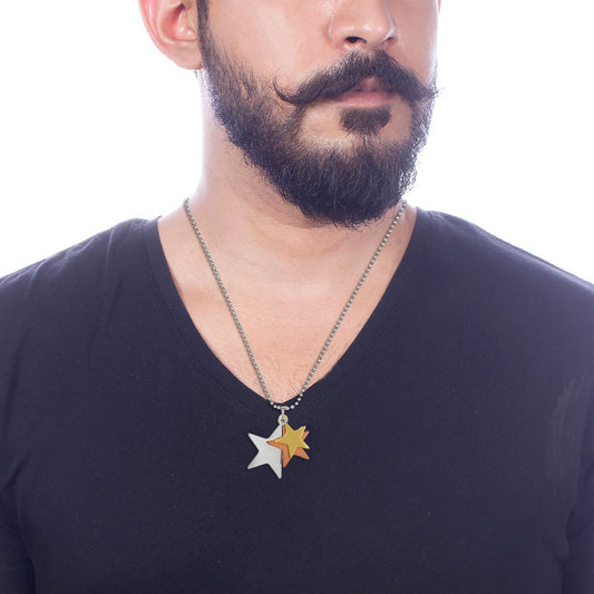 Stainless Steel Gold Silver Bronze colour Star shaped Fashion Pendant