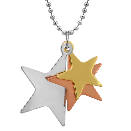 Stainless Steel Gold Silver Bronze colour Star shaped Fashion Pendant