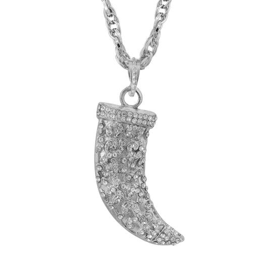 Silver plated Brass CZ studded Stylish Khukri design Fashion pendant