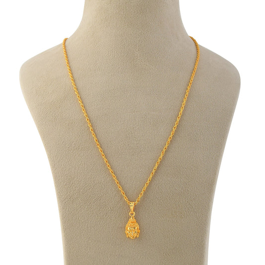 Brass Micron Goldplated Buddha Head chain Pendant