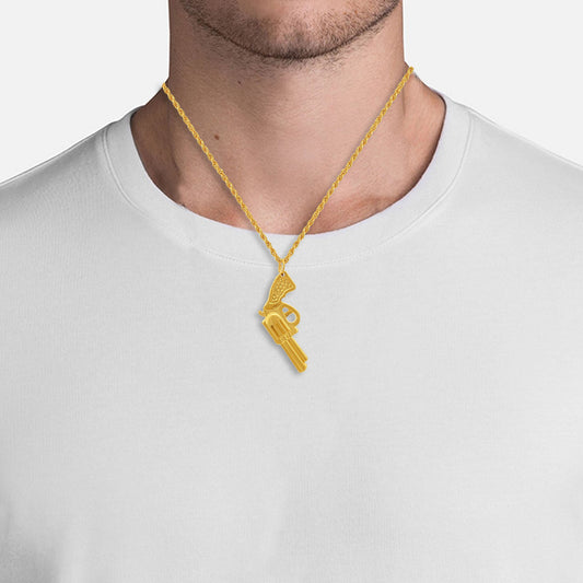 Gold plated Gun design miniature Fashion pendant men Women