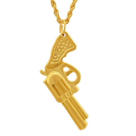 Gold plated Gun design miniature Fashion pendant men Women