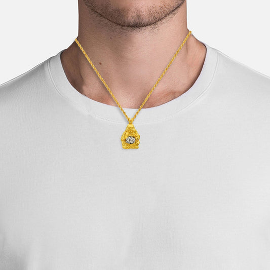 Gold plated CZ Laughing Buddha Vastu Fengshui Fashion pendant