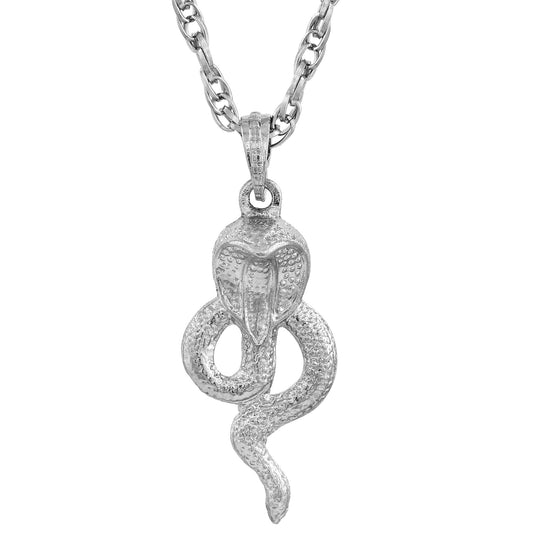 Silver plated Sheshnag Snake serpent, Shivji Nag Dev pendant