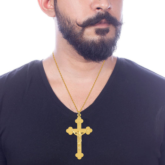 Brass Micron Goldplated Crucifix Cross Pendant