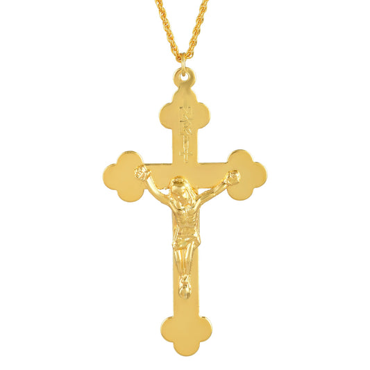 Brass Micron Goldplated Crucifix Cross Pendant