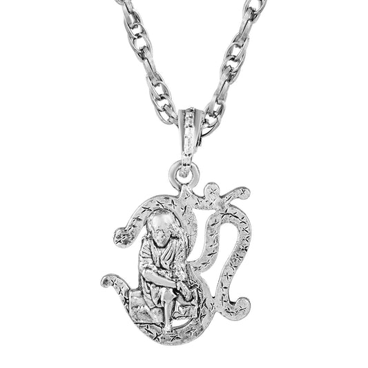 Silverplated Om Sai Pendant Hindu