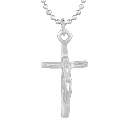 Stainless Steel Crucifix Cross Jesus Pendant Christian Jewellery