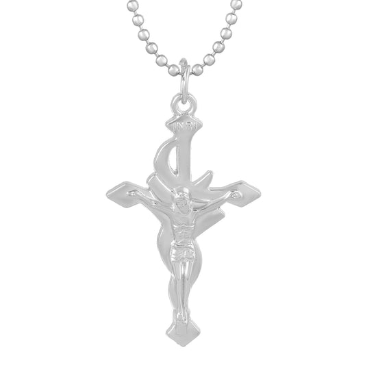 Brass Silver Plated Catholic Cross barby Crucifix Jesus Cross Pendant