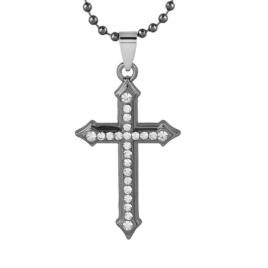 Oxidised Brass Cross Crucifix pendant Christian Men Women