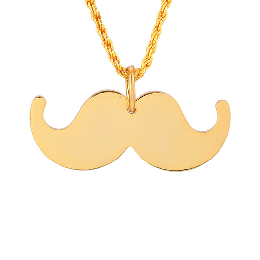 Brass Goldplated Moustache Mooch Design Fashion Pendant Sikh sardar