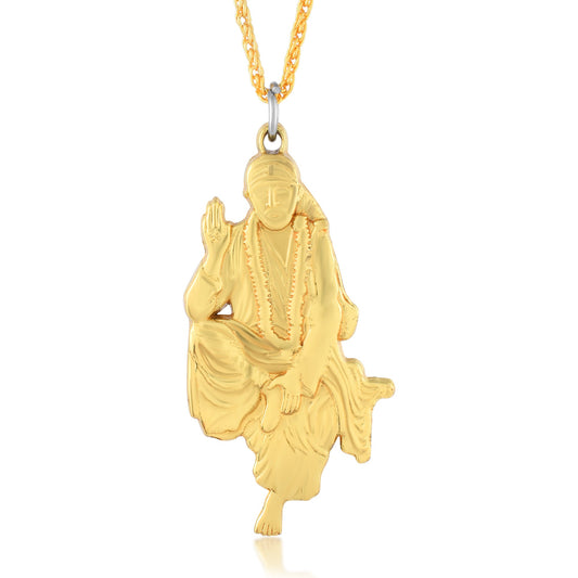 Brass Micron Goldplated Reversible both side wear Shirdi Sai Baba Pendant