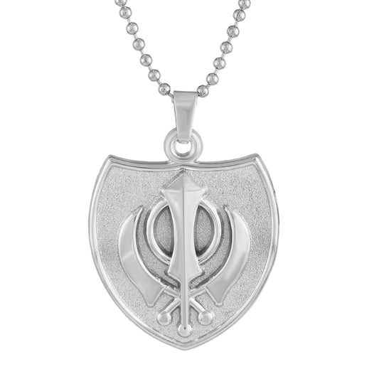 Stainless Steel Sikh Sardar Khalsa Shield Khanda chain pendant