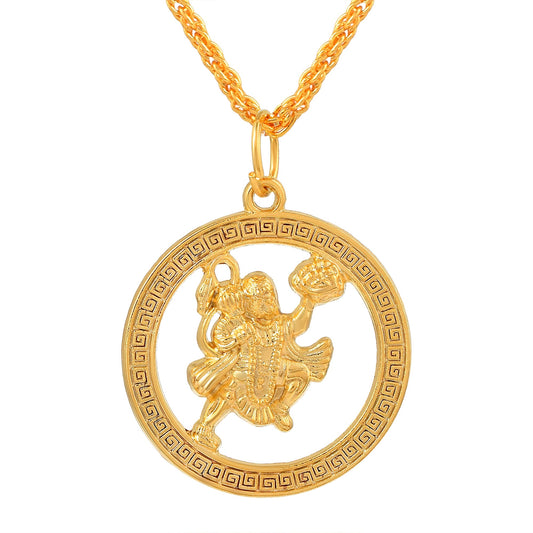 Brass Goldplated Bajrang Bali Hanuman chain pendant