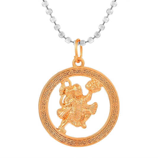 Brass Pink Rose Goldplated Bajrang Bali Hanuman chain pendant