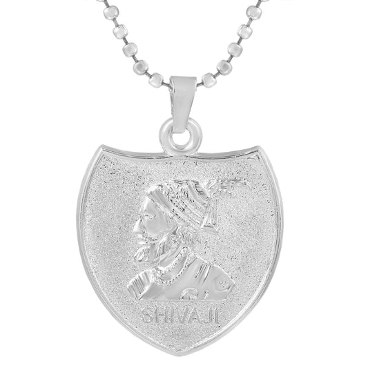 Stainless Steel Shield design Maratha SHIVAJI chain pendant