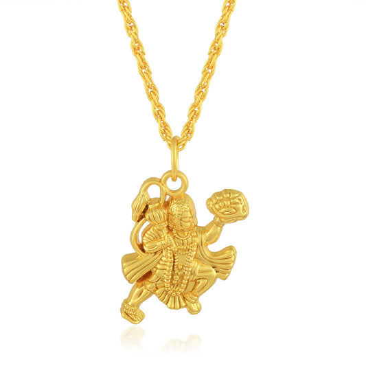 Brass Goldplated Bajrang Bali Hanuman chain pendant