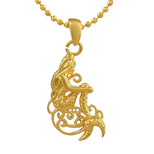 Brass Goldplated Mermaid Fashion Pendant women Men