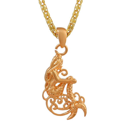 Rose Goldplated Brass (Jalpari) Mermaid Fashion Pendant